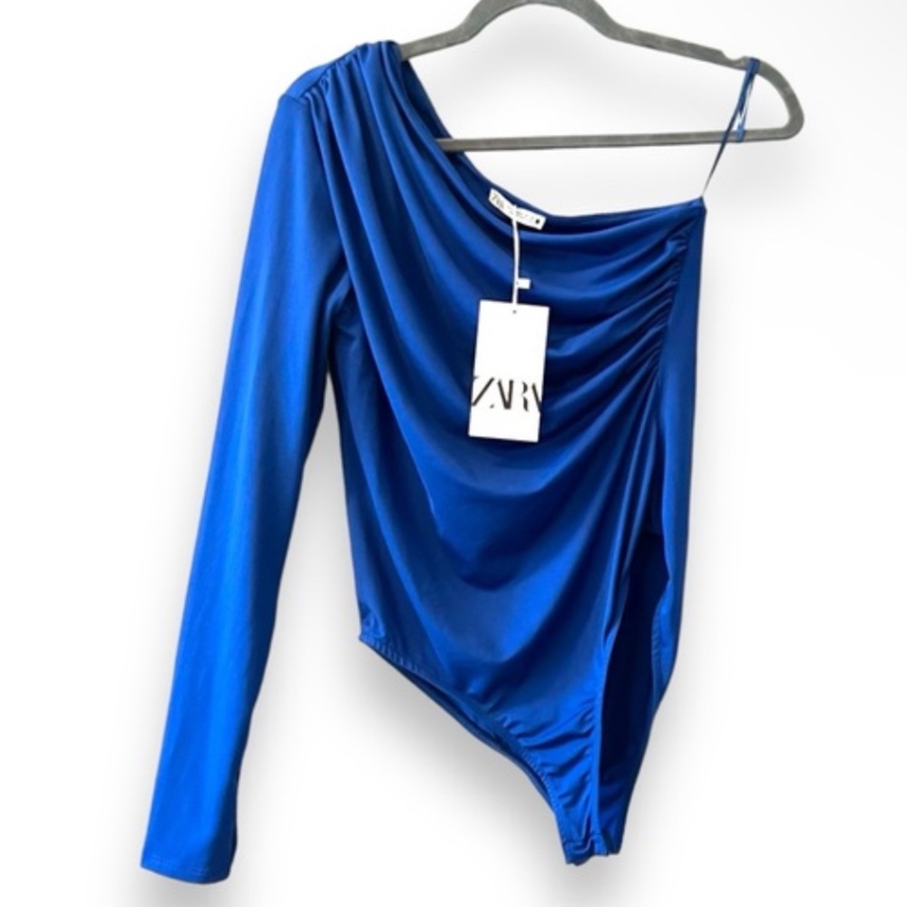 NWT Zara Royal Blue One
Shoulder Bodysuit SIZE MEDIUM